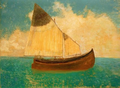 À deriva (o barco com velas amarelas) de Odilon Redon