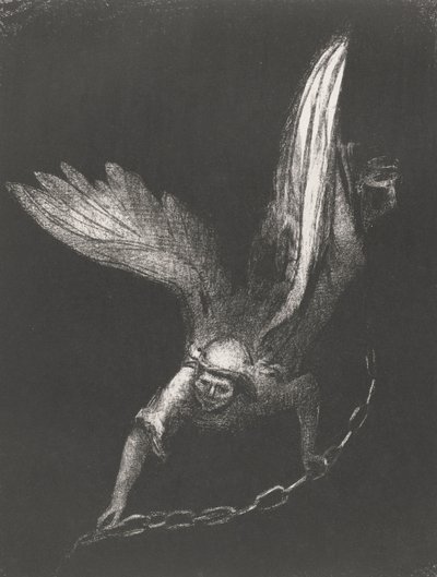 Um anjo com uma corrente nas mãos, 1899 (impressão) de Odilon Redon
