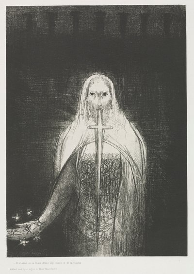 E Ele Tinha em Sua Mão Direita Sete Estrelas; e de sua boca saiu uma espada afiada de dois gumes de Odilon Redon