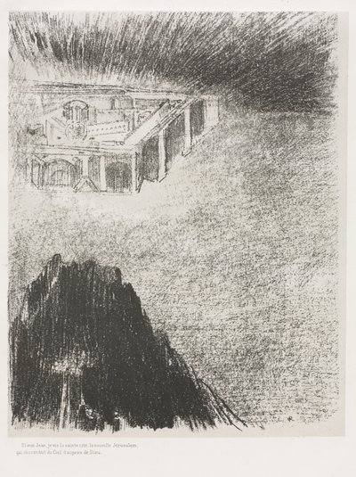 E eu, João, vi a Cidade Santa, Nova Jerusalém, Descendo de Deus e do Céu de Odilon Redon