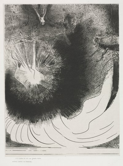 E caiu uma grande estrela do céu, queimando como se fosse uma lâmpada de Odilon Redon