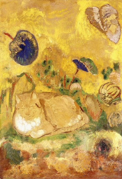 Bazon, o gato do artista; Bazon, le Chat de l "Artiste, c.1905 de Odilon Redon