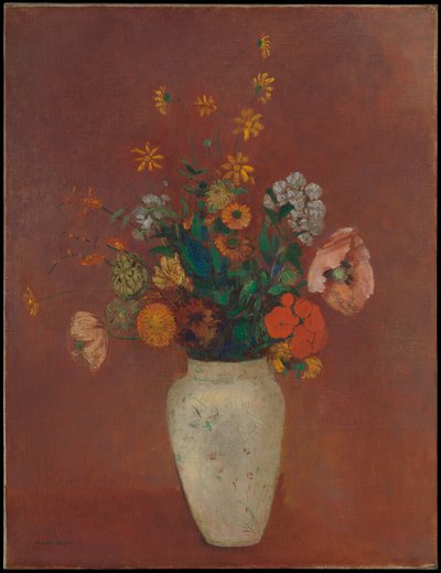 Ramo de flores numa jarra chinesa de Odilon Redon