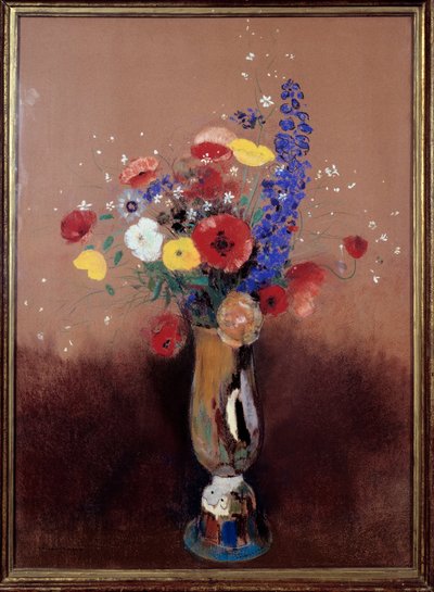 Um ramo de flores dos campos. Pintura de Odilon Redon (1840-1916) de Odilon Redon
