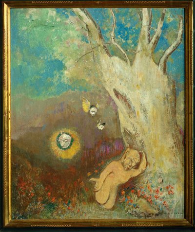 O sono de Caliban (pintura sobre madeira) de Odilon Redon