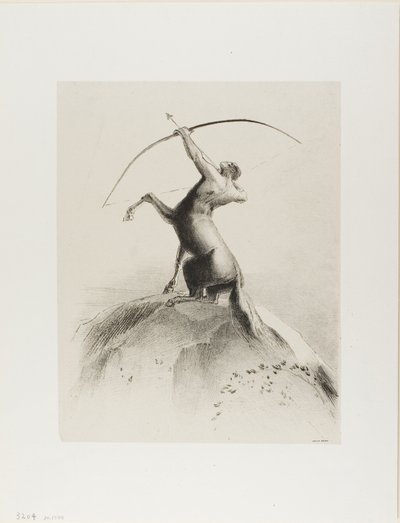 Centauro mirando nas nuvens de Odilon Redon