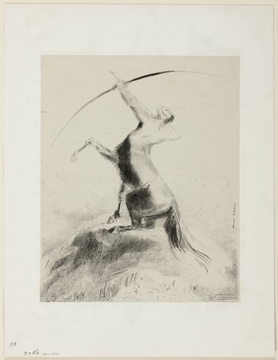 Centauro mirando nas nuvens de Odilon Redon
