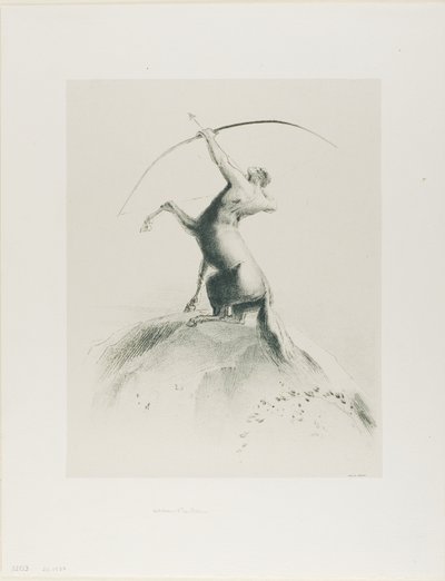 Centauro mirando nas nuvens de Odilon Redon
