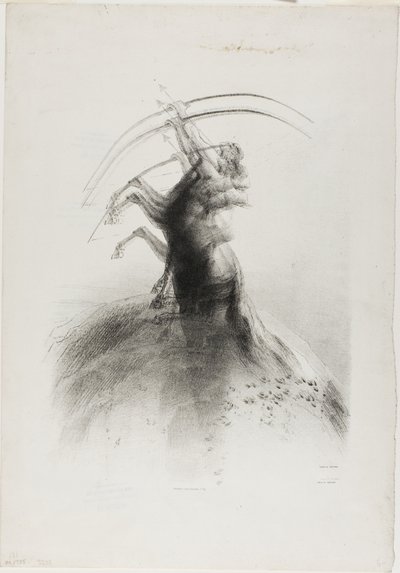 Centauro mirando nas nuvens de Odilon Redon