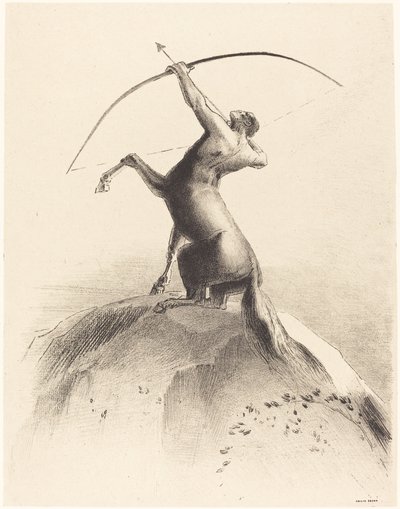 Centaur visant les Nues (Centauro mirando as nuvens) de Odilon Redon