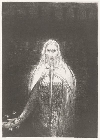 Christus met sterren in de hand
E tinha na mão direita sete estrelas, e da sua boca saía uma espada afiada de dois gumes
Apocalipse de São João (título da série)
Openbaring van Johannes (título da série) de Odilon Redon