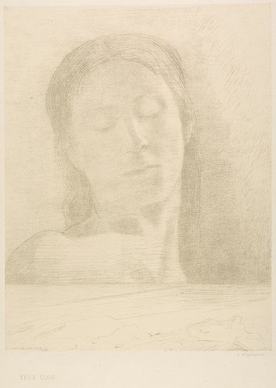 Olhos fechados de Odilon Redon
