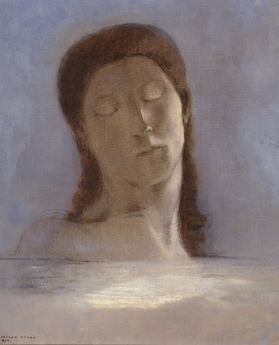 Olhos Fechados, 1890 de Odilon Redon