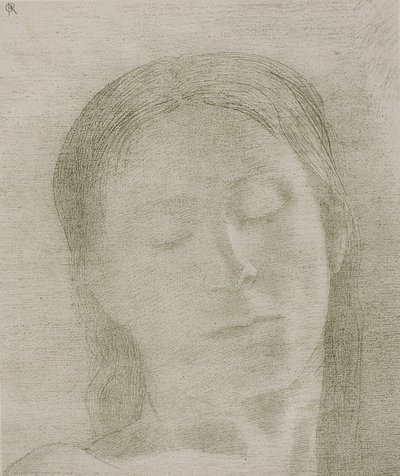 Olhos Fechados, 1890 de Odilon Redon