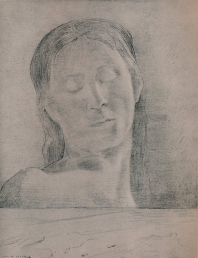 Olhos Fechados, c.1890, 1946 de Odilon Redon