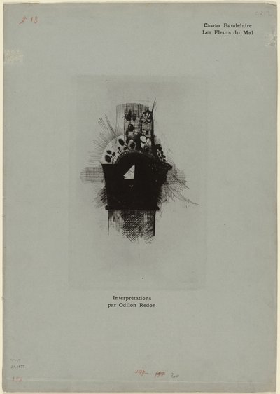 Capa/Frontispiece para Les Fleurs du Mal, placa 1 de 9 de Odilon Redon