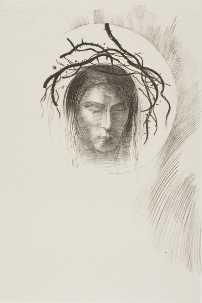 O dia finalmente aparece... e no próprio disco do sol brilha o rosto de Jesus Cristo, placa 24 de 24 de Odilon Redon