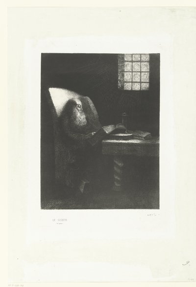 O leitor Le Liseur (título no objeto) Retrato de Rodolphe Bresdin de Odilon Redon