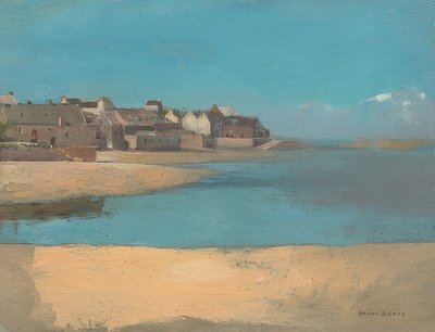Aldeia à beira-mar, Bretanha. Por volta de 1880 de Odilon Redon