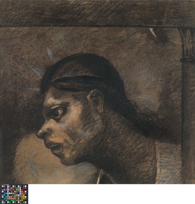Holandês: Um homem do povo. Desenho para uma ilustração em Le Juré de Edmond Picard de Odilon Redon