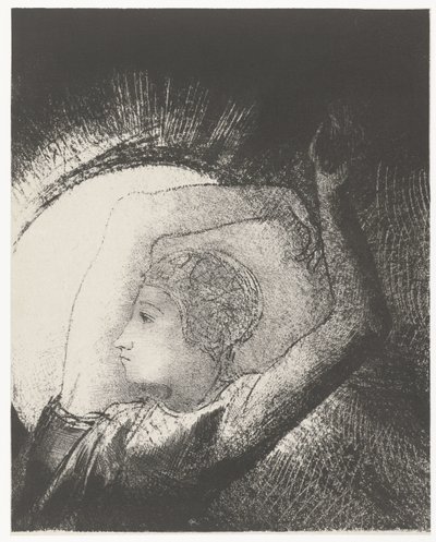 Uma mulher vestida com o sol
...une femme revêtue du Soleil (título sobre o objecto)
Apocalipse de Saint-Jean (título da série)
Apocalipse de João (título da série) de Odilon Redon