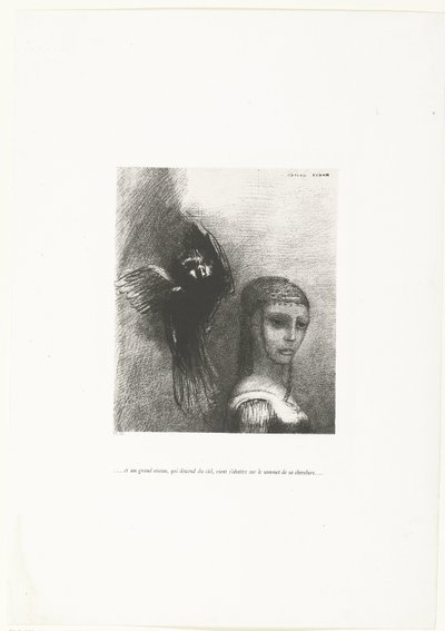 E um grande pássaro, descendo do céu, pousa na coroa de seu penteado ...et un grand oiseau, qui descend du ciel, vient s