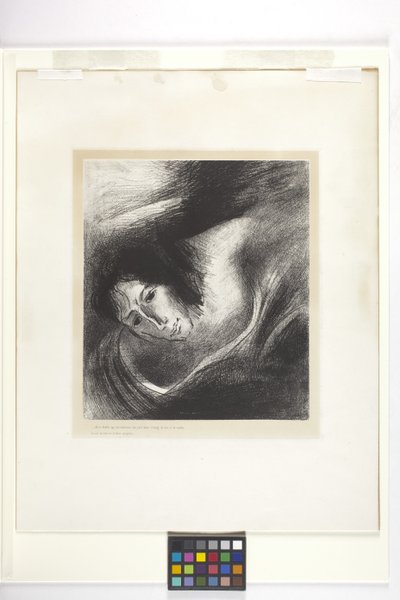 Et La Diable Qui Les Séduisait (litografia em papel de apliques chineses) de Odilon Redon