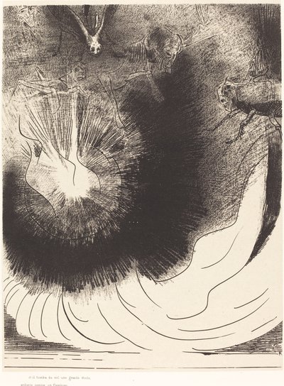 Et il tombe du ciel une grande etoile ardente (E caiu uma grande estrela do céu queimando como se fosse uma lâmpada) de Odilon Redon