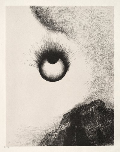 Em todos os lugares os globos oculares estão em chamas de Odilon Redon