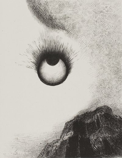 Todos os olhos estão em chamas, placa 9 de A Tentação de Santo Antônio (1ª série) de Odilon Redon