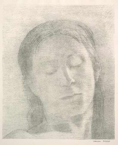 Olhos Fechados, 1890. de Odilon Redon