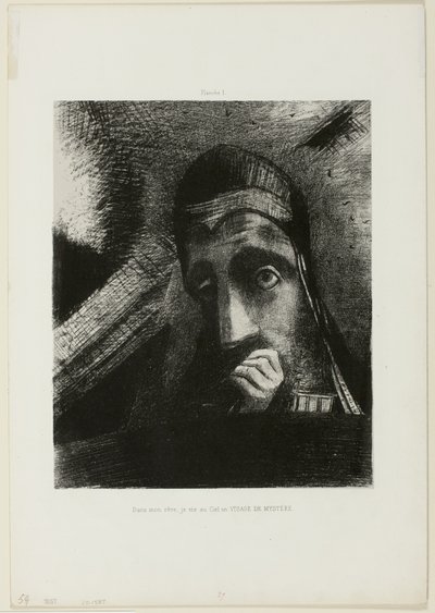 Face do Mistério (No meu sonho eu vi no Céu uma CARA DO MISTÉRIO), placa 1 de Homenagem a Goya de Odilon Redon