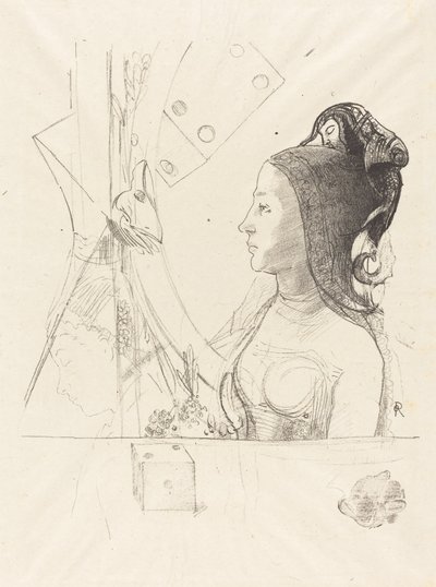 Perfil de uma mulher de Odilon Redon