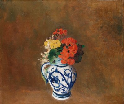 Flores em um vaso azul, c.1900 de Odilon Redon