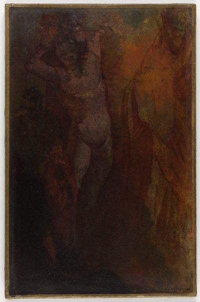 Francês: Composition à trois personnages (Flagelação) de Odilon Redon