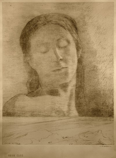 Olhos fechados de Odilon Redon
