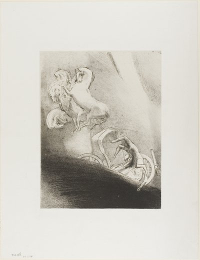 Ele cai de cabeça no abismo, placa 17 de 24 de Odilon Redon