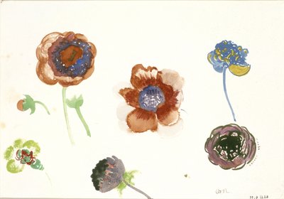 Oito estudos de flores de Odilon Redon
