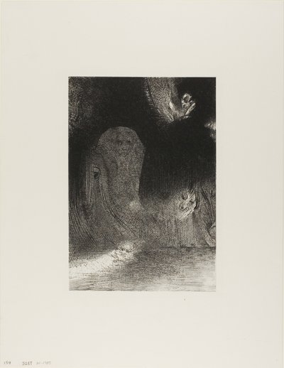 Algumas Vezes Vi no Céu o Que Pareciam Formas de Espíritos, gravura 21 de 24 de Odilon Redon