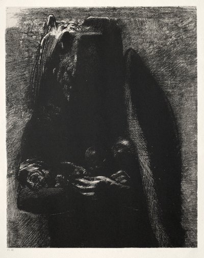 É o diabo, levando sob suas duas asas os sete pecados capitais de Odilon Redon