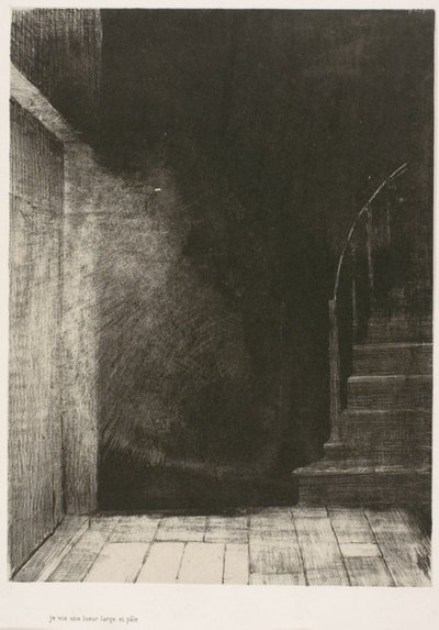 Era uma mão, aparentemente tanto de carne e sangue quanto a minha, placa 4 de 6 de Odilon Redon