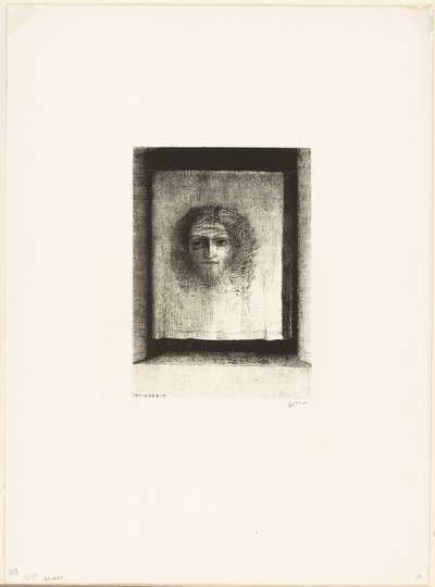 Era um véu, uma impressão, placa 1 de 6 de Odilon Redon