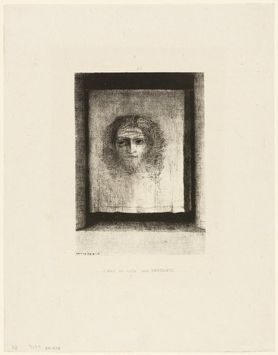 Era um véu, uma impressão, placa 1 de 6 de Odilon Redon
