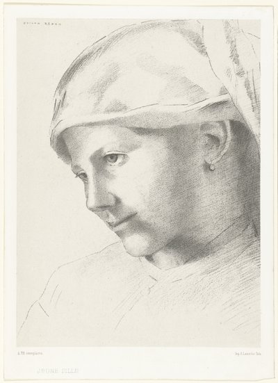 Jong meisje Moça (título no objeto) de Odilon Redon