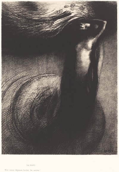 La Mort: Mon ironie depasse toutes les autres! (Morte: Meu ferro supera todos os outros!) de Odilon Redon