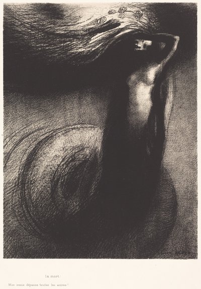 A morte: A minha ironia ultrapassa todas as outras! de Odilon Redon