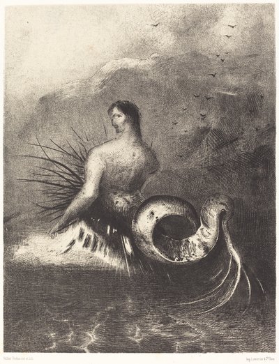 La sirene sortit des flots vetue de dards (A sereia vestida de farpas, emergiu das ondas de Odilon Redon