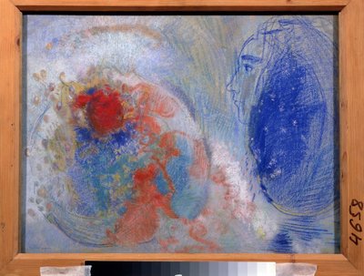 ""Le jour et la nuit"" (Noite e dia) Alegoria da luz e das trevas. Pintura pastel de Odilon Redon (1840-1916). Simbolismo. 1908-1911 Dim. 47x61 cm Museu Pushkin, Moscou de Odilon Redon