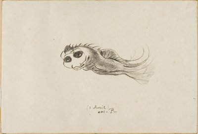 Menu de um jantar para litógrafos franceses, 1 de abril de 1887 de Odilon Redon
