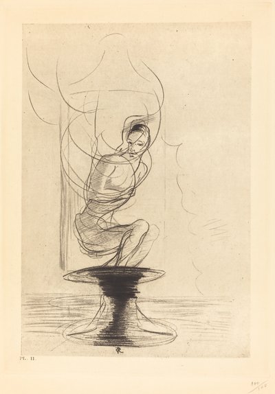 Às vezes se encontra um velho frasco de reminiscências, de onde sai em plena vida uma alma que retorna de Odilon Redon